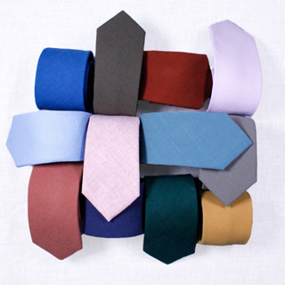 TONIVANI-33休閒素色男士 棉素色領帶西裝配飾