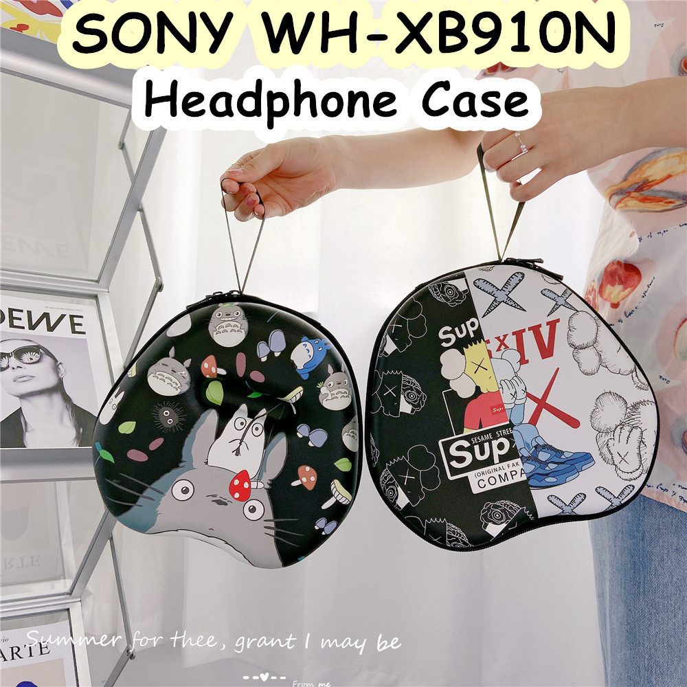 索尼 【潮流正面】適用於SONY Wh-xb910n 耳機套卡通簡約耳機耳墊收納包外殼盒