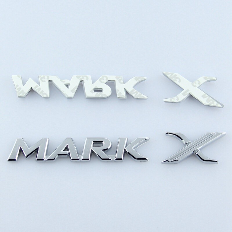 適用於豐田卡羅拉 Previa Mark X logo 後備箱徽章背徽銀色 MarkX 英文字母貼紙改裝裝飾
