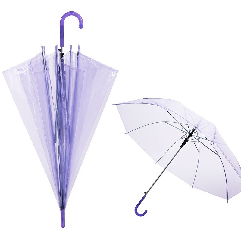 客製化【雨傘】透明雨傘 女 長柄傘 網紅學生兒童透明傘 直柄小清新白色傘 訂製印logo