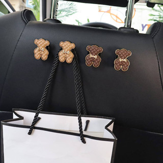 車載多功能後背小熊前排掛鉤 座椅裝飾女神置物 車內收納用品 nQN1