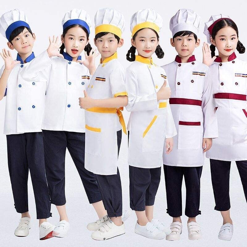 兒童廚師服套裝幼兒園手工課烘焙小廚師服裝男女童工作服表演服