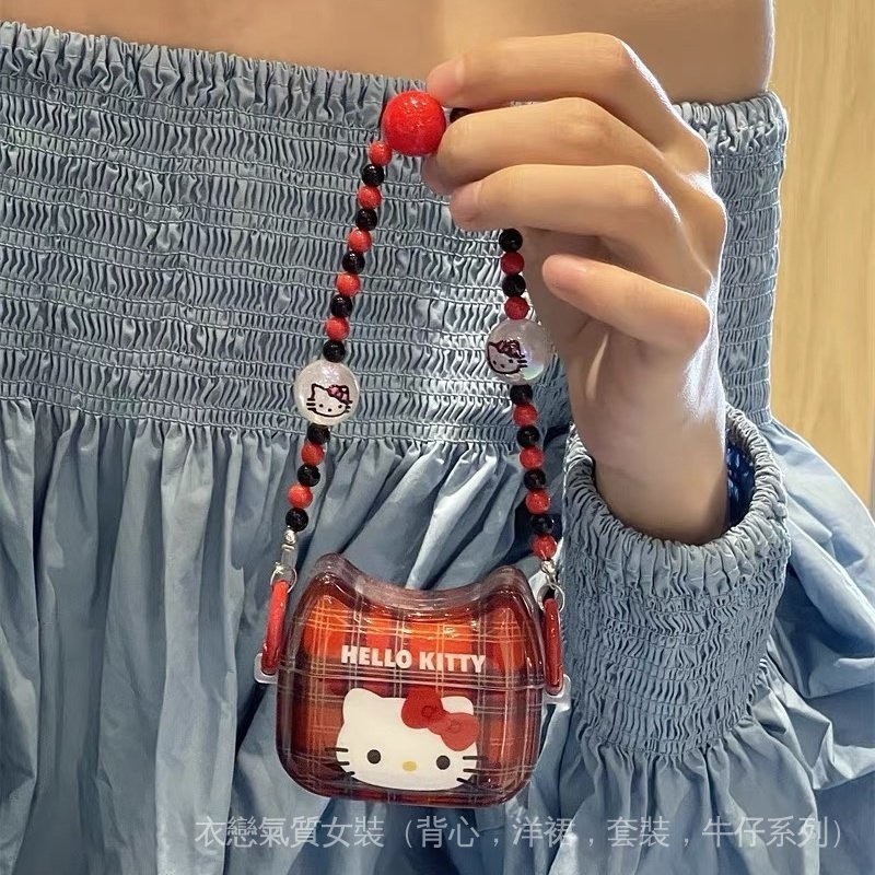 【衣戀】日韓ins風可愛卡通創意個性包包造型3紅格紋hellokitty凱蒂貓2代