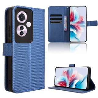時尚鑽石翻蓋 Oppo Reno11 F 5G 錢包保護套 Reno 11F 5G 掛繩 PU 皮套卡槽