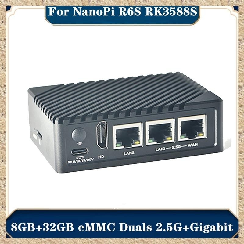 (D W G H)NanoPi R6S Rockchip RK3588S 8GB+32GB EMMC 配件 Duals