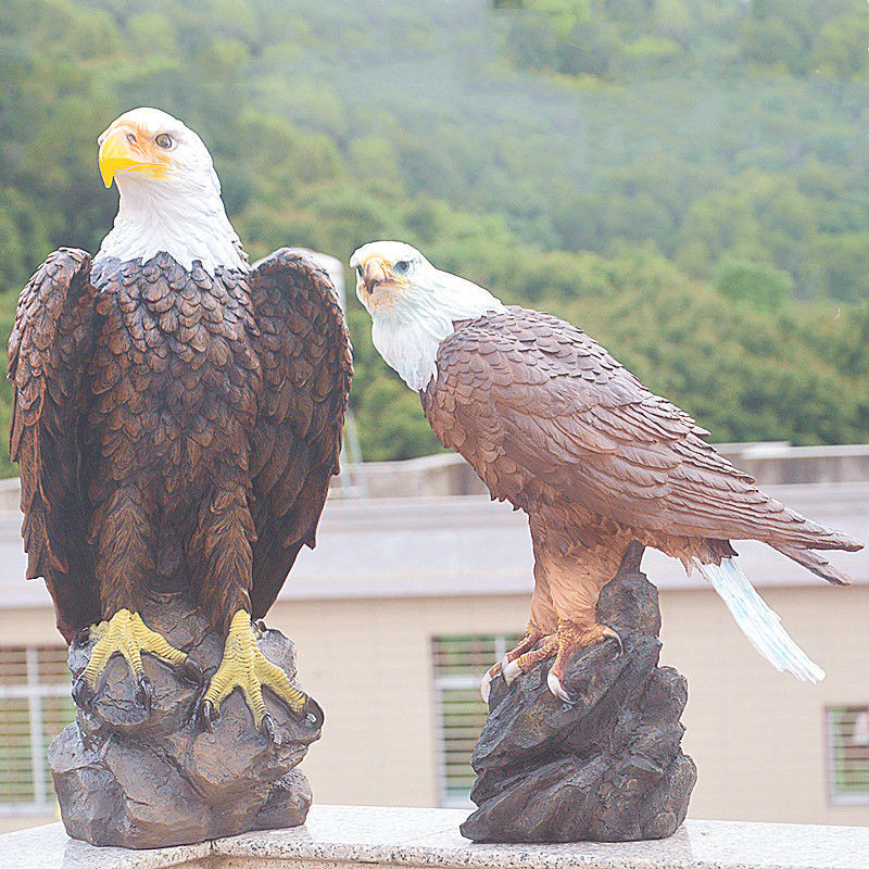 戶外仿真老鷹擺件 動物模型 店鋪酒店裝飾 田園庭院景觀展翅雄鷹鵰塑