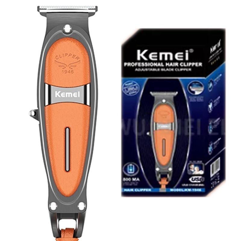 Kemei-original Powerful Barber 男士金屬理髮器,電動鬍鬚修剪器,充電式理髮器,理髮機