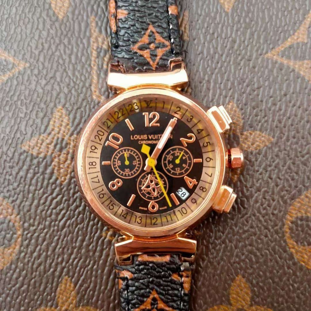 LV三眼 手鍊表新款 手錶 情侶表 手錶 皮帶手錶  非機械錶 精品表
