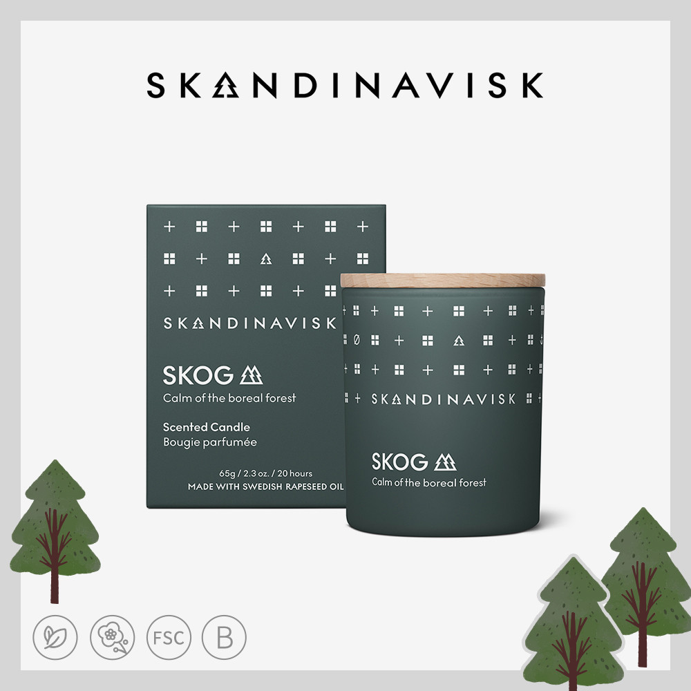 丹麥 Skandinavisk 香氛蠟燭 65g/200g - SKOG 挪威森林  交換禮物 室內香氛 送禮 公司貨