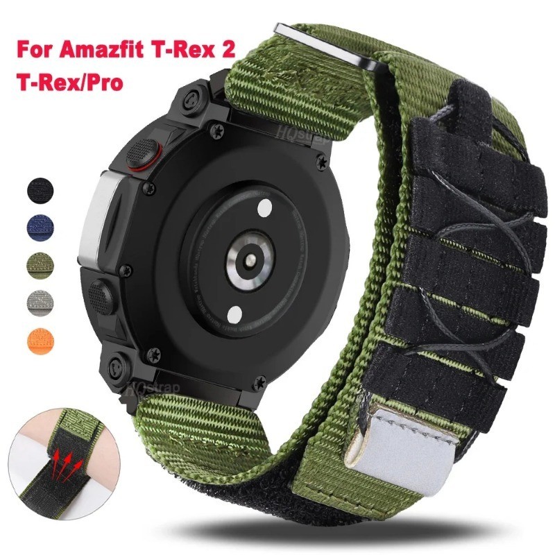 XIAOMI 適用於華米 Amazfit T-rex 2 的運動尼龍錶帶適用於小米華米霸王龍手鍊 Amazfit Tre