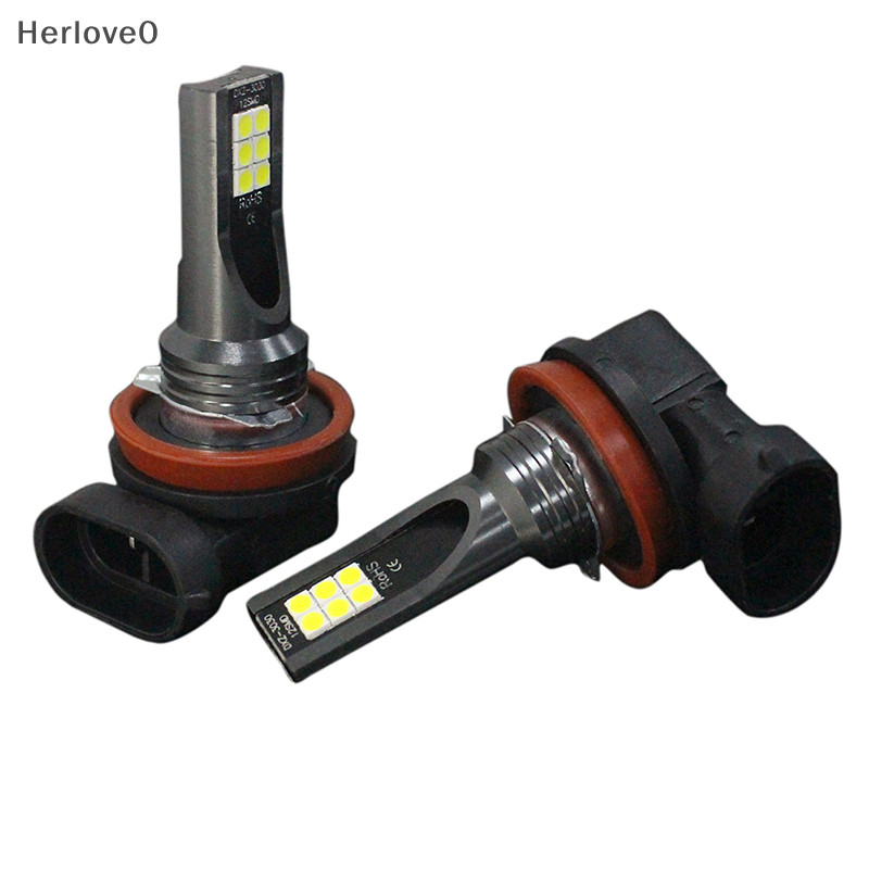 Herlove 1PCS H8/H9 H11 3030 12SMD LED 霧燈 12V 6000K 汽車燈汽車燈泡 T