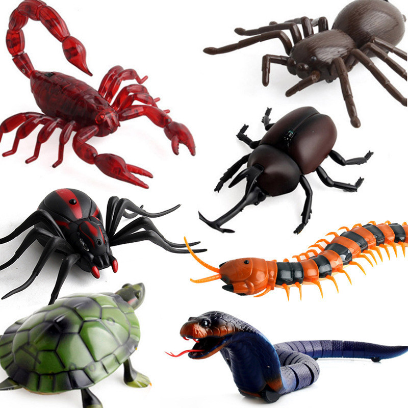 紅外線仿真遙控蝎子玩具遙控蛇電動遙控蟑螂蜘蛛眼鏡蛇新奇整體玩具昆蟲笑話