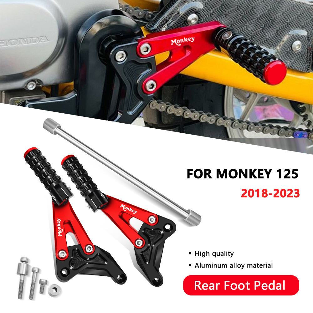 適用於 Monkey 125 2018-2023 Monkey 125 摩托車配件後後踏板 CNC 鋁踏板變速桿後腳踏板