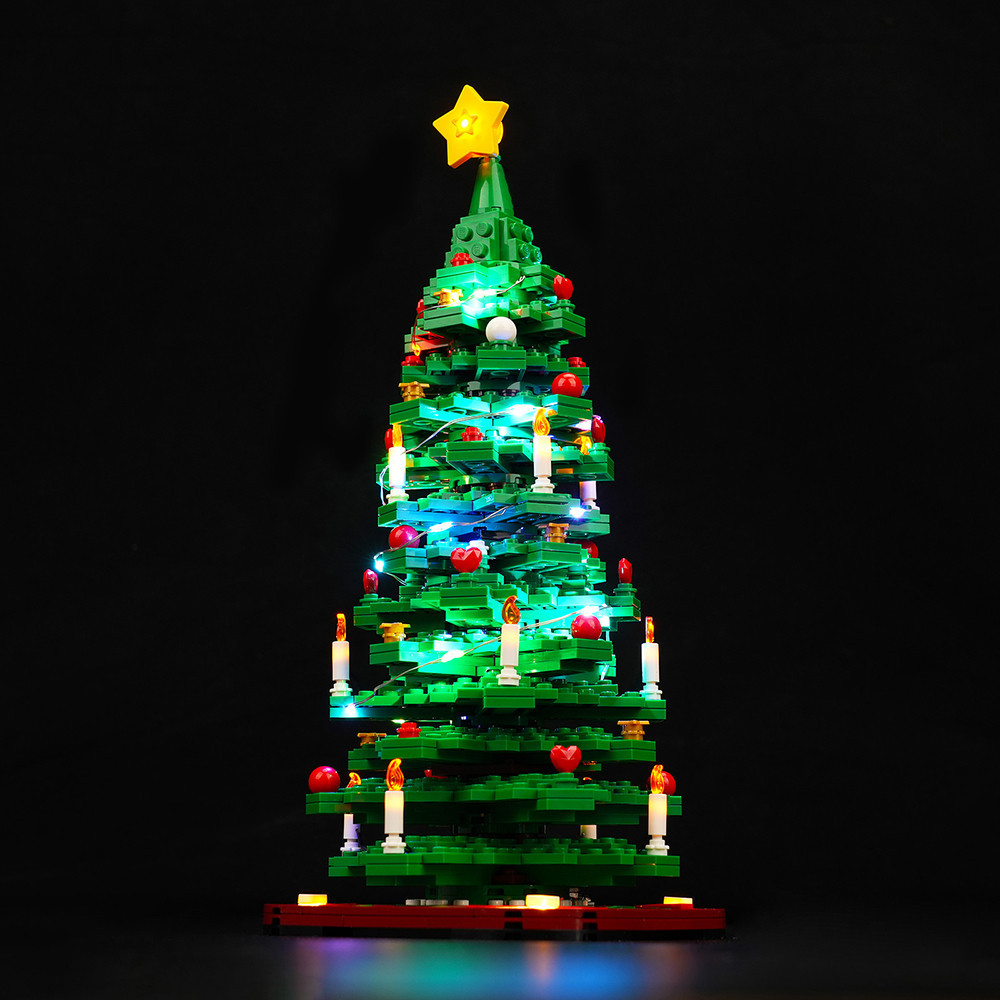 【精品燈飾】適用樂高40573耶誕樹積木玩具發光燈飾LED燈光配件組DIY燈