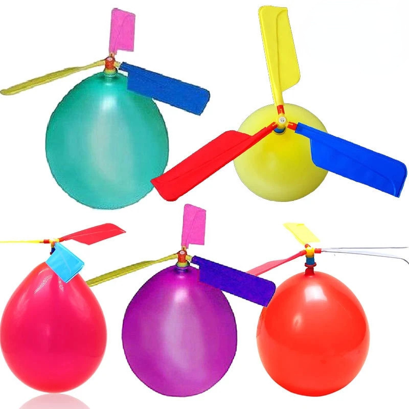 便攜式氣球直升機環保創意玩具/氣球飛機螺旋槳兒童傳統戶外運動飛行玩具