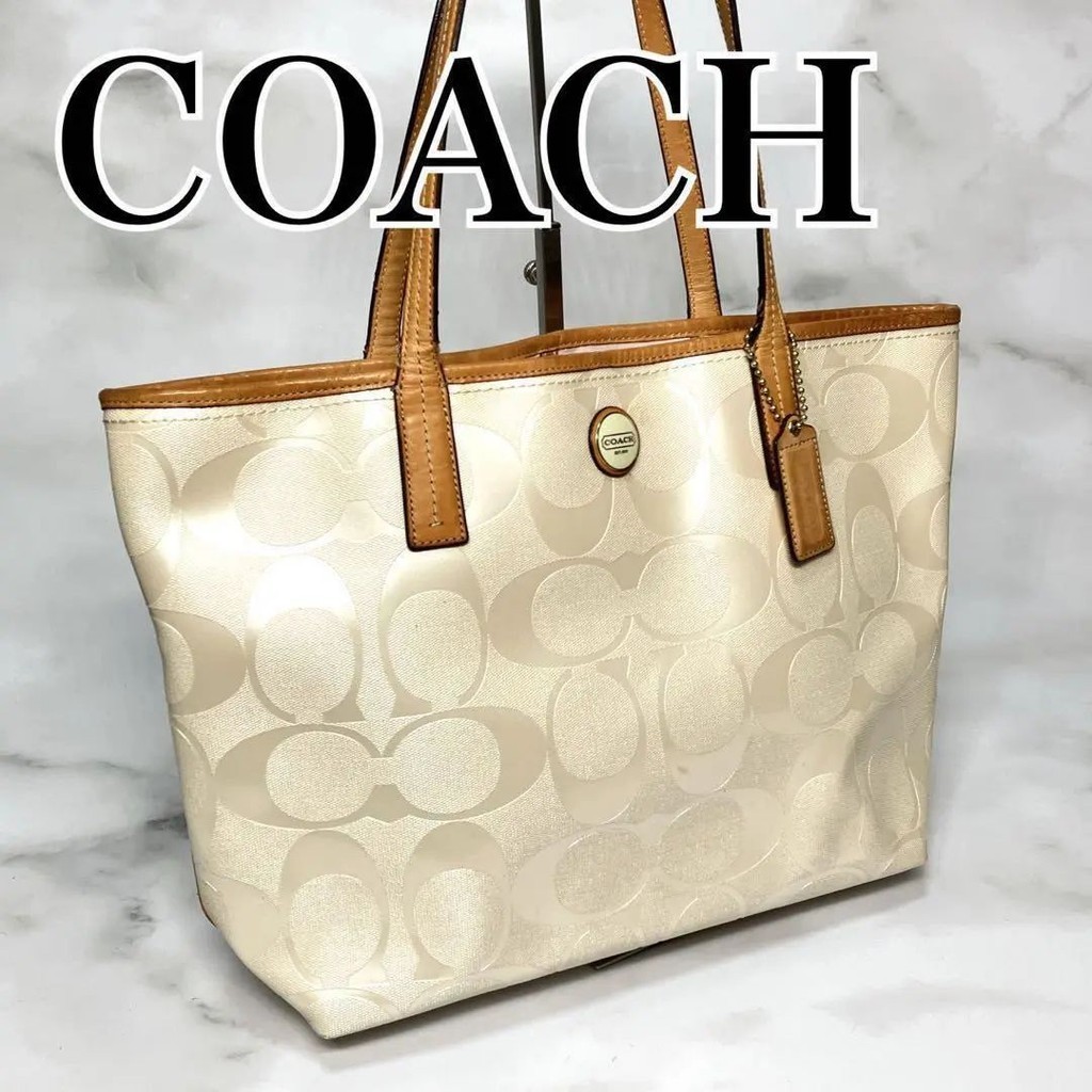 COACH 蔻馳 肩背包 手提包 Signature 白色 mercari 日本直送 二手