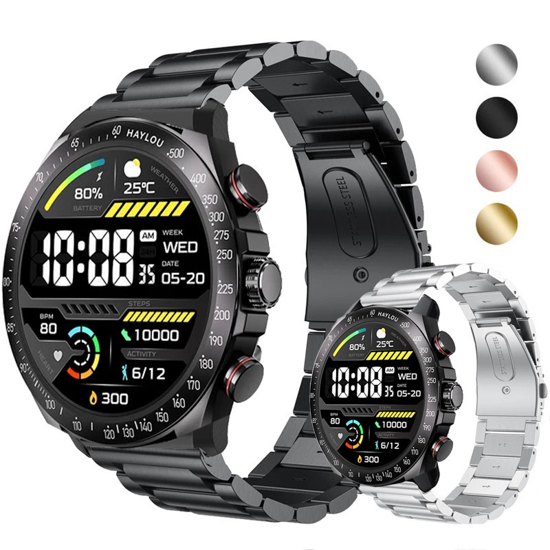 22 毫米手錶手鍊錶帶適用於 HAYLOU Solar Pro 智能手錶不銹鋼錶帶適用於 HAYLOU Solar Pr