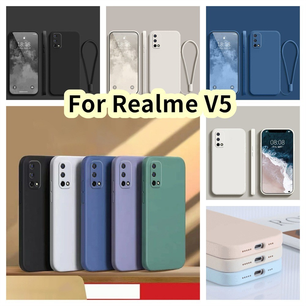 【吉田】適用於 Realme V5 矽膠全保護殼防摔耐磨彩色手機殼保護套