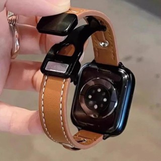 適用於Apple Watch超薄皮帶46/45/44/42mm 41/40mm 49mm蘋果10代替換腕帶皮帶時尚配件