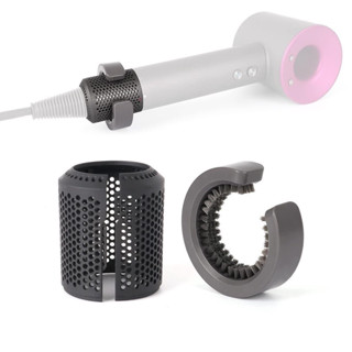 升級版吹風機過濾器蓋適用於戴森超音速 HD01 HD03 HD08 型號,帶過濾器清潔刷更換部件的吹風機過濾器(灰色)