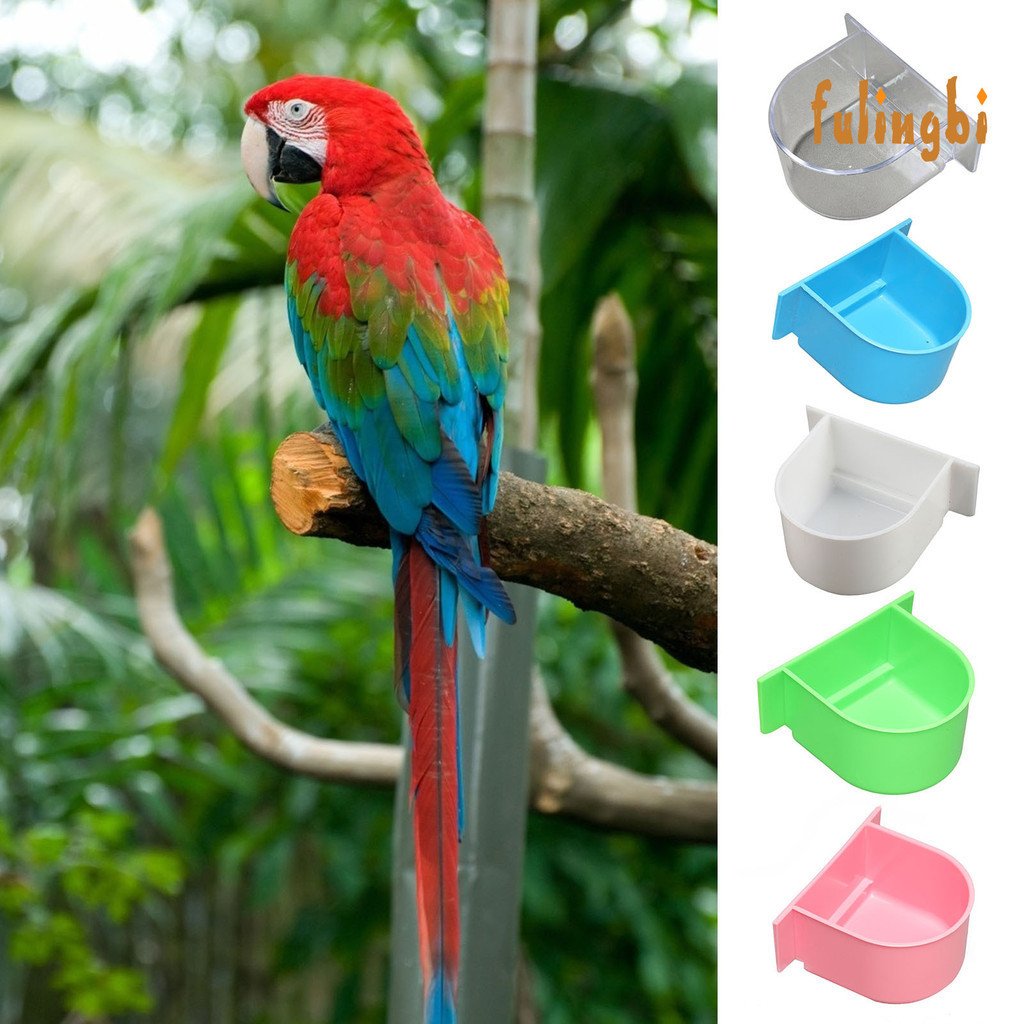 [FUI] 虎皮鸚鵡鳥食盒塑膠半圓形懸掛八哥餵食器水盒鳥具用品鳥籠配件