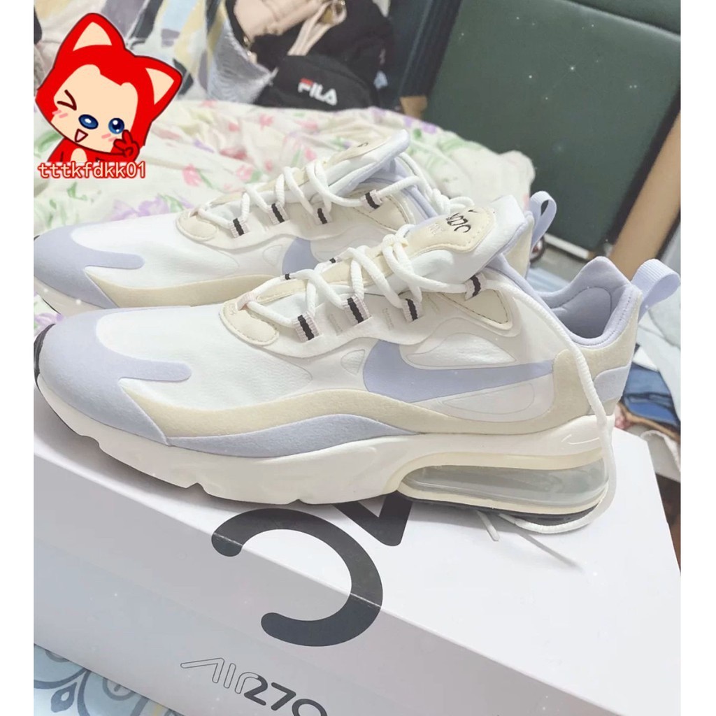 新款 現貨 Nike AIR MAX 270 REACT 奶茶 薰衣草紫 黑白 增高 氣墊 女鞋 慢跑鞋