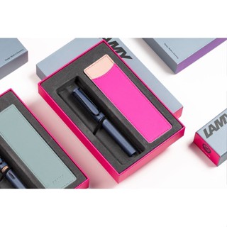 LAMY Safari狩獵者鋼珠筆皮套禮盒/ 2024限量/ 懸巖粉紅 eslite誠品