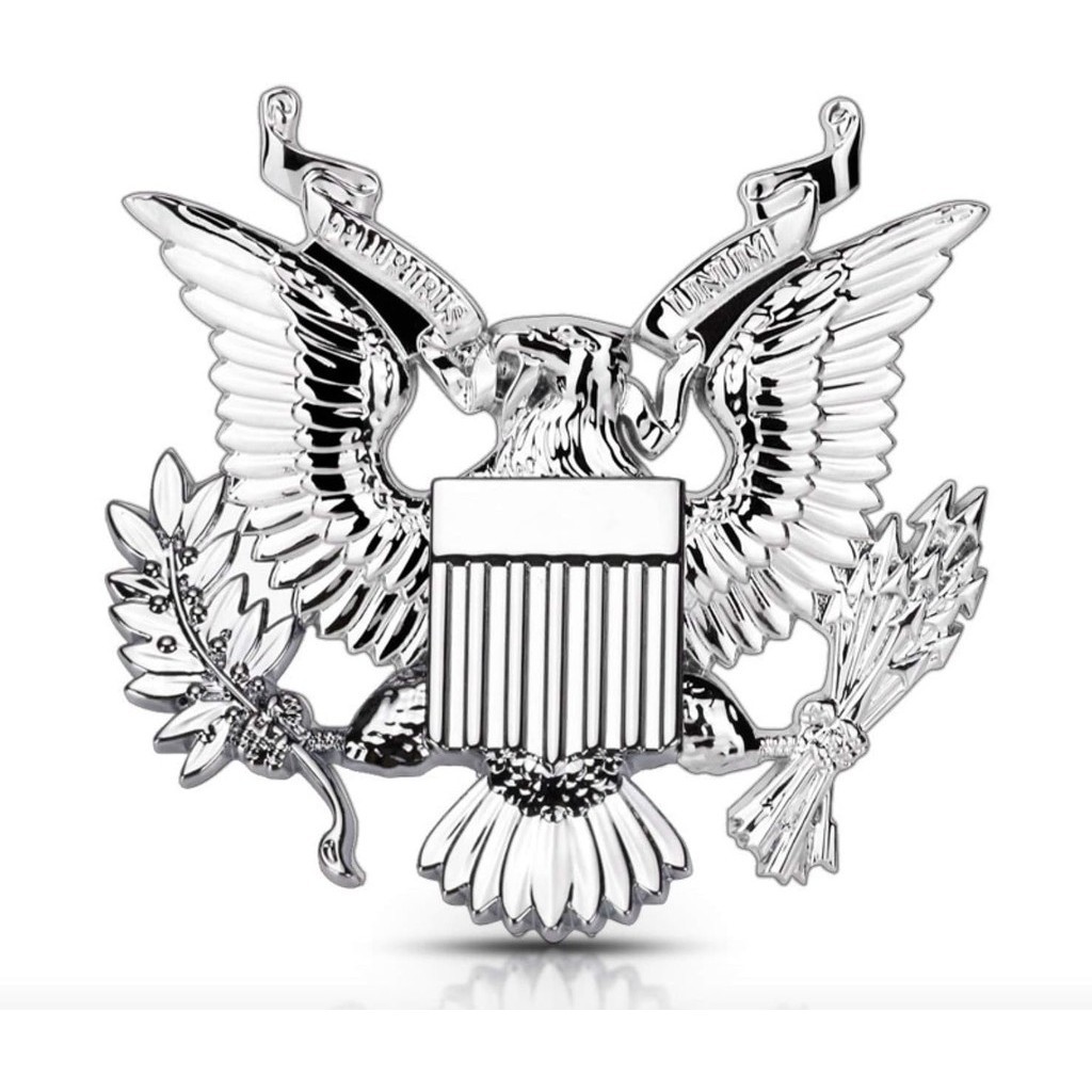 全新升級美國軍用美國陸軍金屬汽車標誌貼紙貼花(銀色)