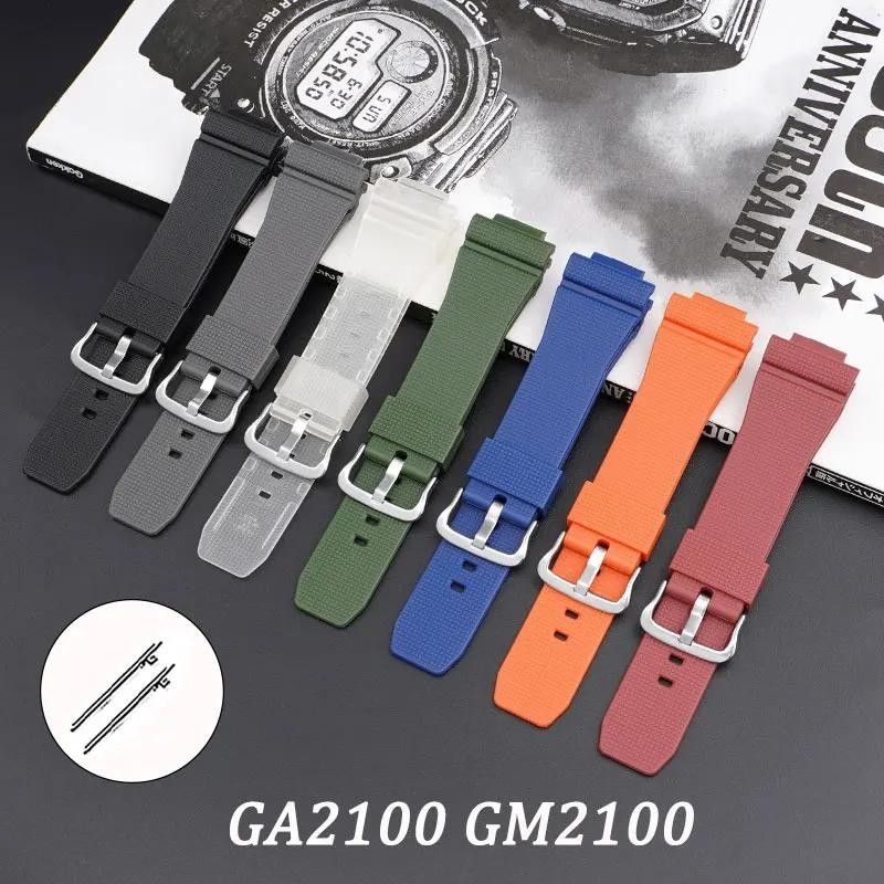 卡西歐橡膠錶帶適用於 G-Shock GA2100 GM2100 16 毫米男士運動 TPU 潛水手錶配件快速釋放錶帶