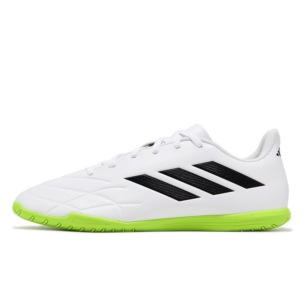 adidas 足球鞋 Copa Pure.4 In 男鞋 白 螢光綠 室內足球鞋 愛迪達 [ACS] GZ2537