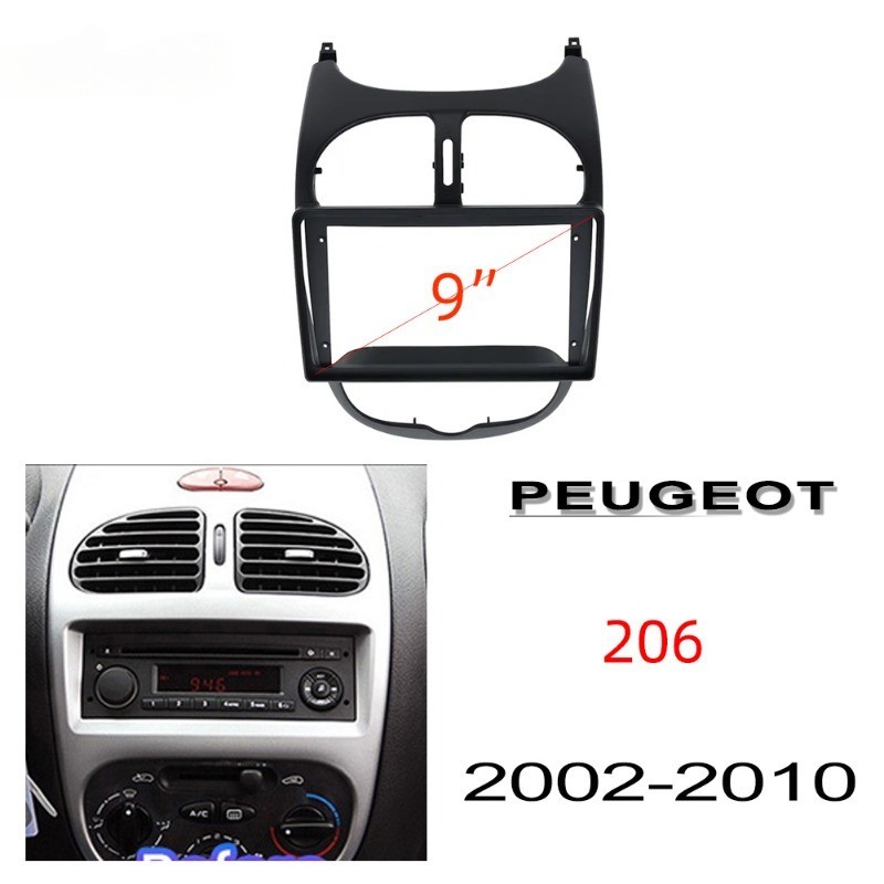 PEUGEOT Lt 9 英寸 2din 汽車音響收音機框架面板板 android 主機儀表板配件中心面板套件,適用於標