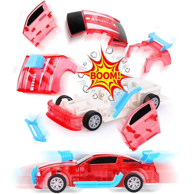 【超值爆款】男孩拼裝爆裂玩具飛車碰撞爆射回力車兒童節日禮物