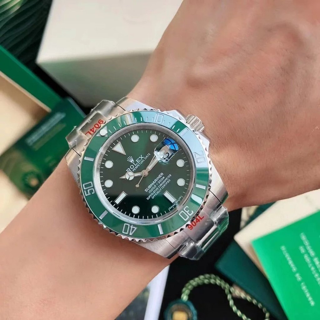 AAA+-綠水鬼黑水鬼藍水鬼熱銷經典潛航者系列手錶男士腕錶陶瓷圈口夜光效果精鋼錶帶橡皮膠帶可選多顏色可選