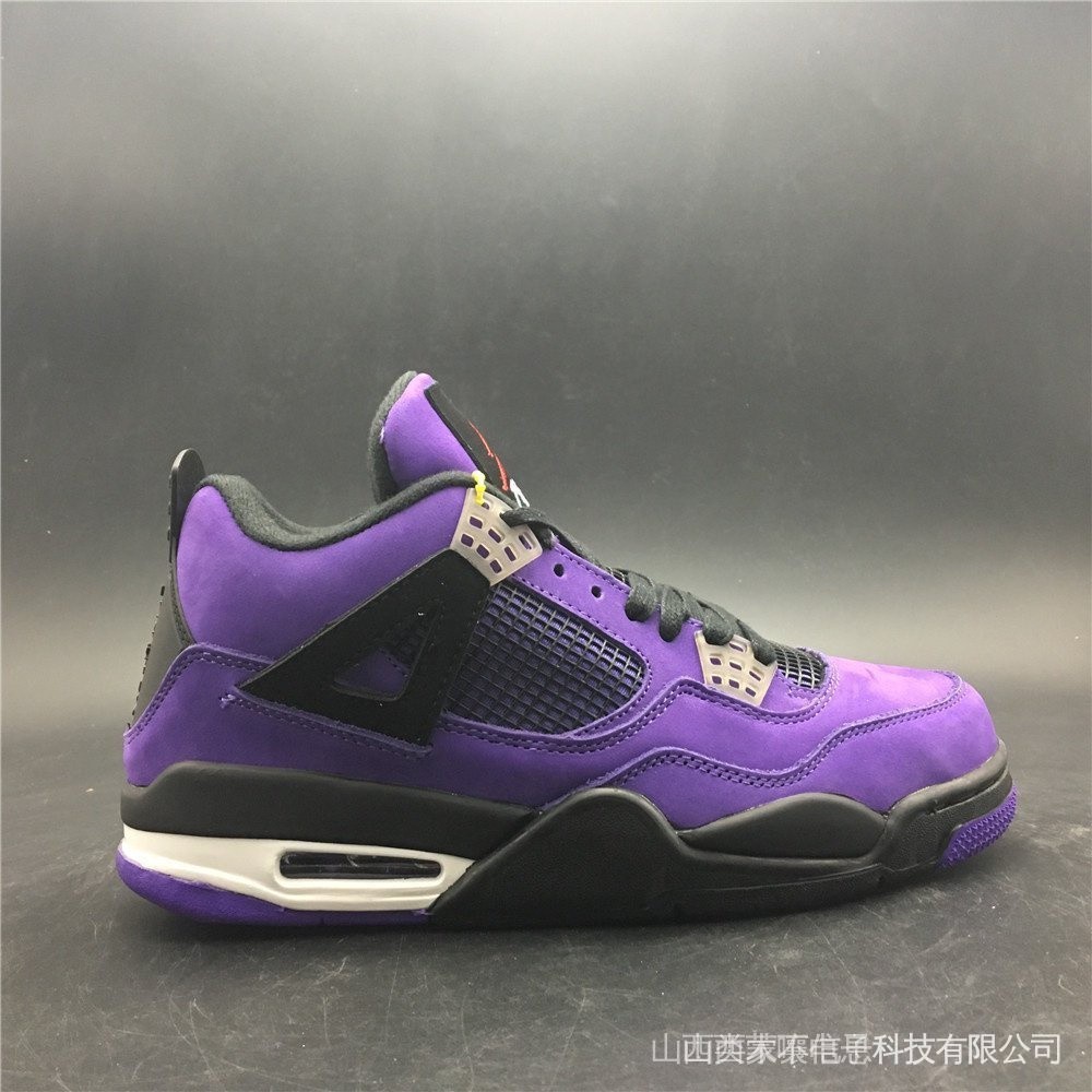高品質運動鞋 Air Jordan 4 AJ4 舒適籃球鞋運動鞋男黑紫 40-47 GWUE F7L9