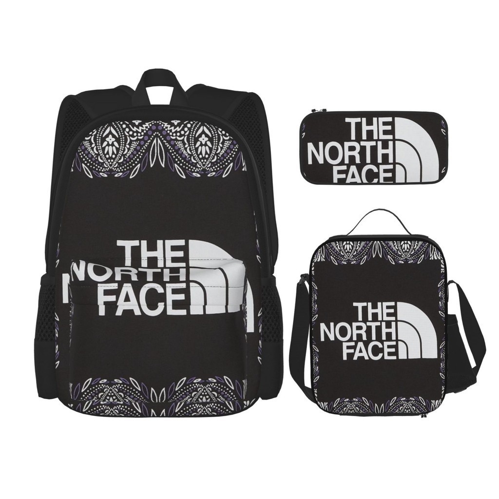 北面 The North Face書包+筆袋+午餐袋組合3合1組合時尚雙肩包