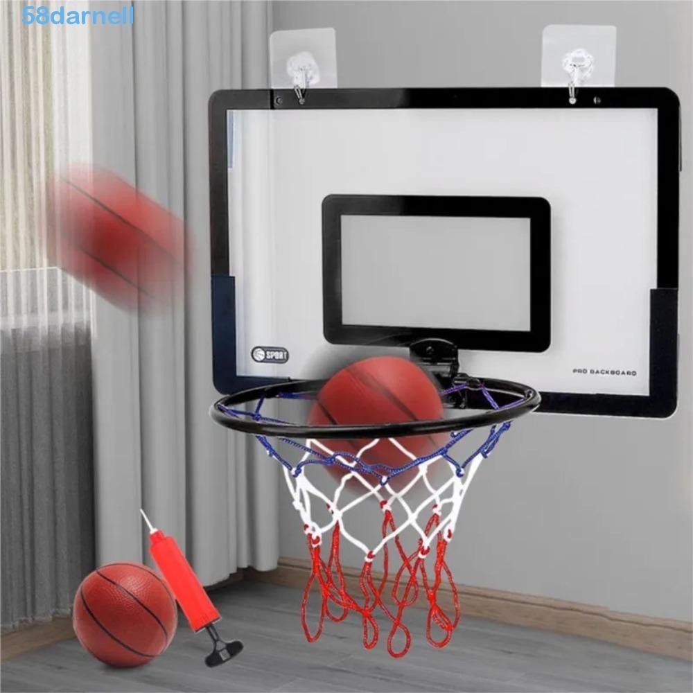 Darnell 兒童迷你籃球框,安全可折疊室內籃球框套裝,小籃球框黑色紅色便攜式迷你便攜式籃球框玩具籃球迷