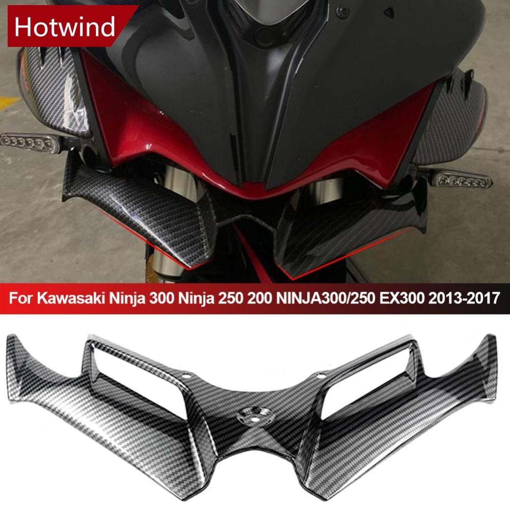 Hotwind 摩托車小翼氣動翼套件擾流板電機配件適用於川崎忍者 300 Ninja 250 200 NINJA300/