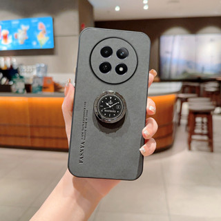 適用於 Realme 12 5G 手機殼硬質防震 PU 皮革指環後蓋適用於 Realme12 5G 手機殼
