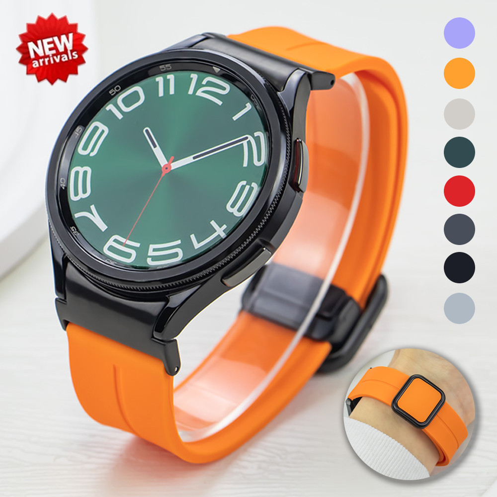 SAMSUNG 運動磁扣矽膠錶帶兼容三星 Galaxy watch 4 5 40mm 44mm Galaxy watch