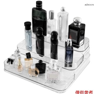 3 層香水展示架亞克力透明化妝品收納盒指甲油展示架,用於梳妝台護膚品架