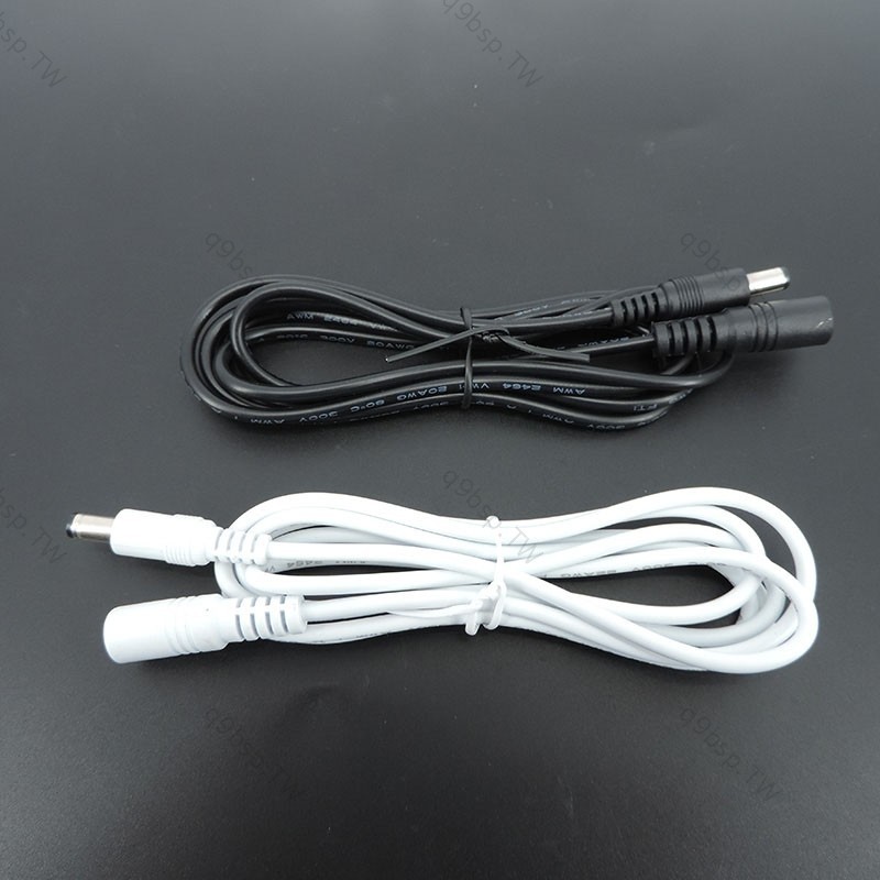 10x 1/1.5/5m 白色黑色直流電源公對母連接器電纜延長線適配器插頭 20 22awg 5.5x2.1mm 用於條