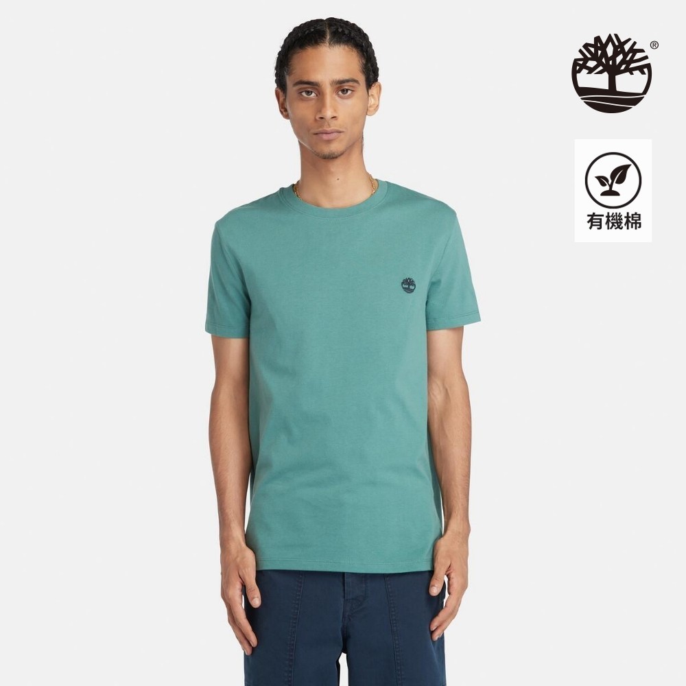 Timberland 男款藍綠色短袖T恤|A2EKJCL6