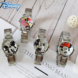 迪士尼兒童手錶 卡通米奇米妮 石英手錶 不銹鋼防水錶帶 節日生日禮物