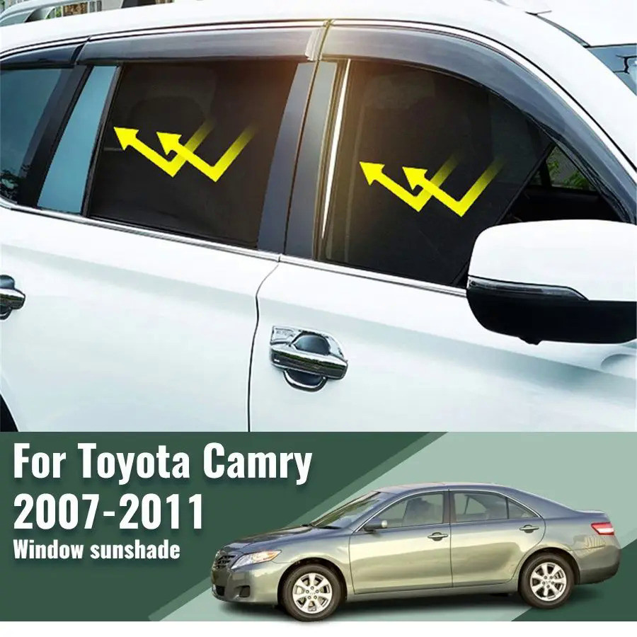 CAMRY 豐田凱美瑞 XV40 Aurion 2007-2011 磁性汽車遮陽罩前擋風玻璃框架窗簾後側窗遮陽罩的汽車遮