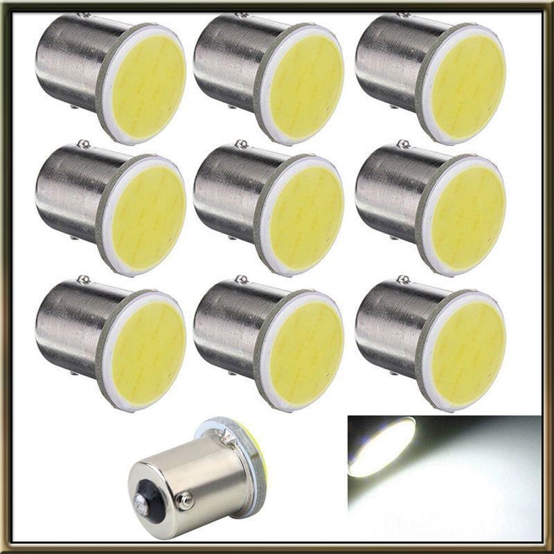 10 件白色 1156 BA15S P21W LED 汽車 LED 1156 燈 COB 12 SMD 12V 電壓