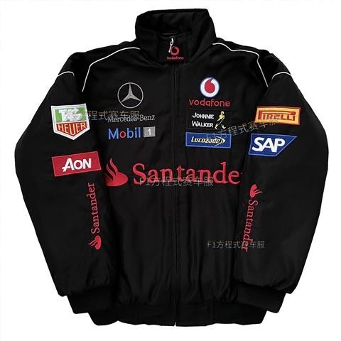 F1賽車服賓士梅賽德斯機車隊炸街休閒外套美式復古全刺繡夾克秋冬