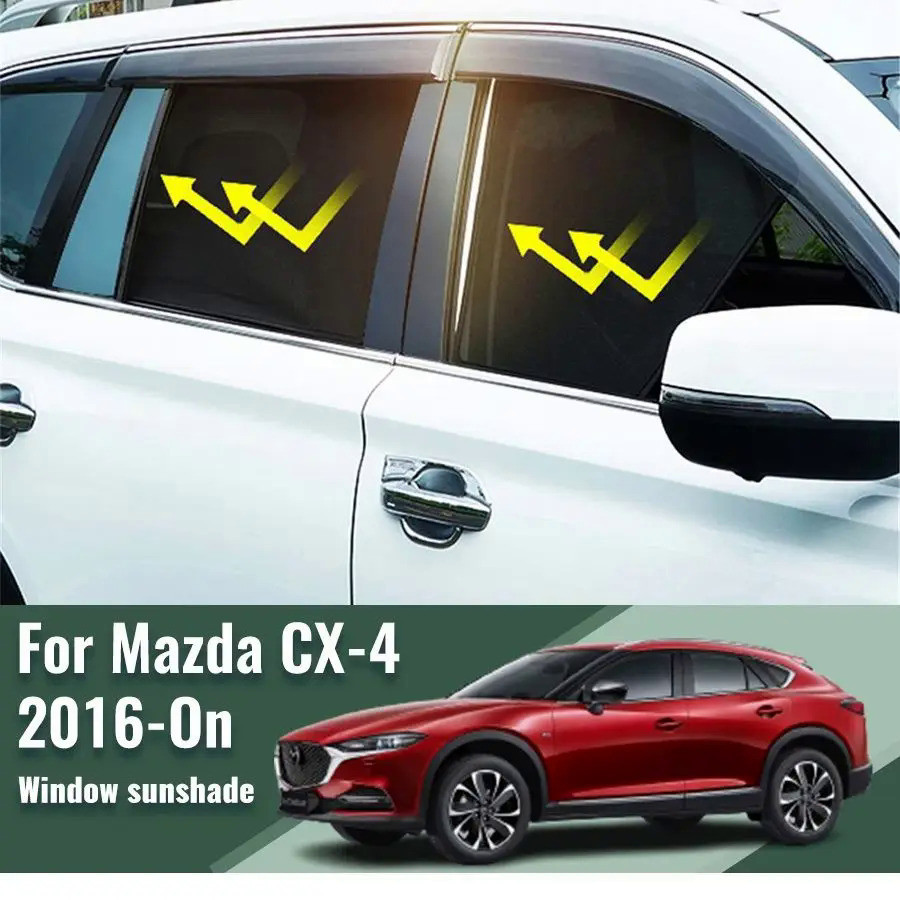 MAZDA 馬自達 CX-4 CX4 2016-2023 2024 汽車遮陽罩磁性前擋風玻璃框架窗簾後側窗遮陽板遮陽板