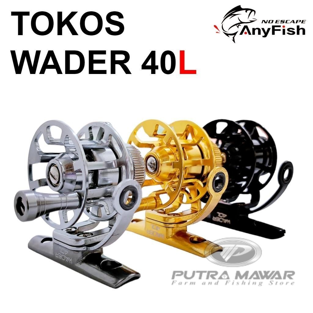 Tokos Anyfish Wader 40L 釣魚繩葫蘆捲軸左手柄 Ukelan 用於迷你瓷磚釣魚竿由超強品質輕質金屬