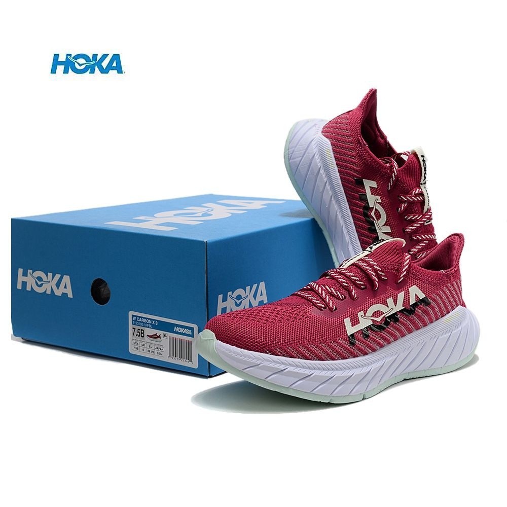 2024 HOKA ONE ONE CARBON X3 玫紅黑減震跑鞋運動鞋