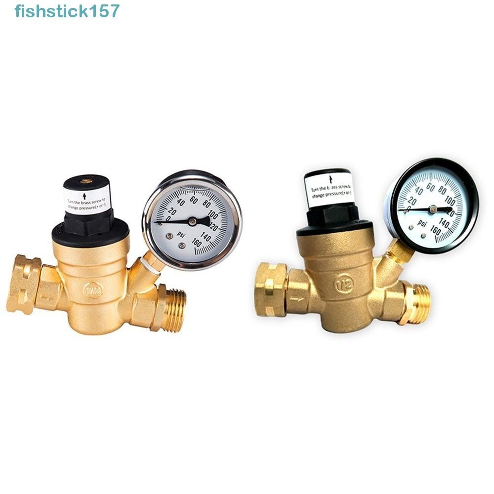 157FISHSTICK水減壓器套件,無鉛黃銅DN20G3/4英寸RV水壓調節閥,進口濾網過濾器黃銅水閥